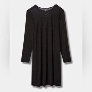 Torrid Short Mesh Long Sleeve Cover Up Dress Black Size 3 / 3XL